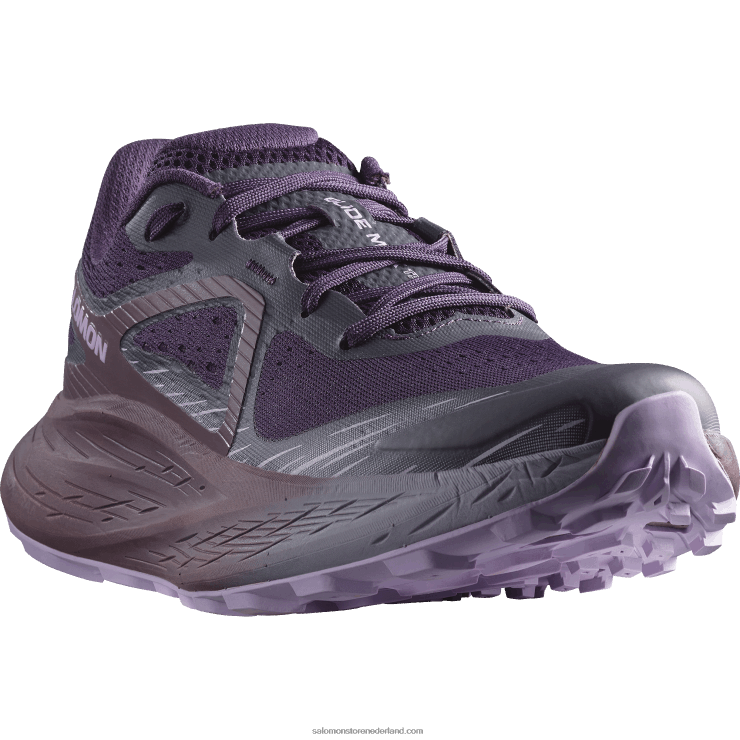 trailrunningschoenen voor dames - glide max tr Salomon 22DD81500 nachtschade/maanlandschap/orchideeënbloei
