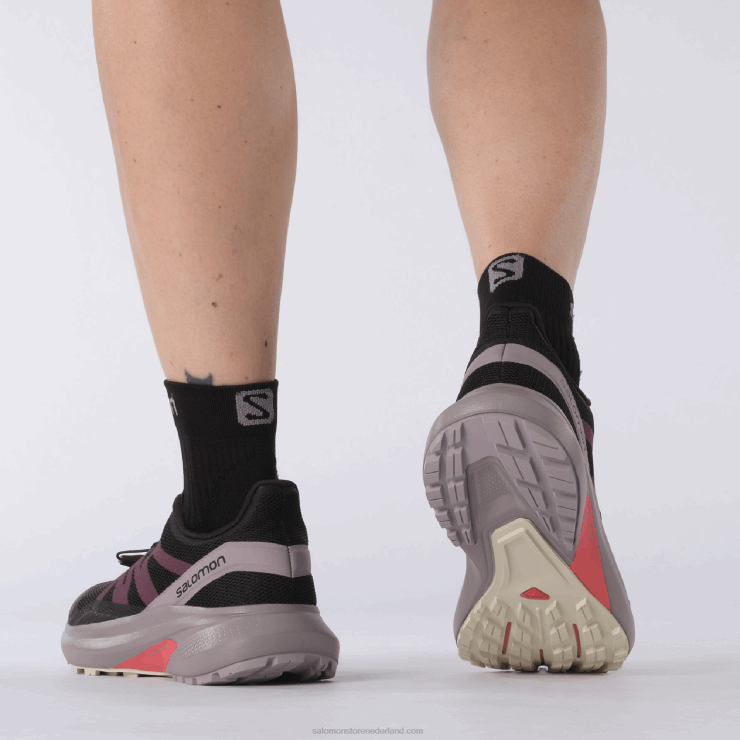 trailrunningschoenen voor dames - hypulse Salomon 22DD81542 zwarte/kwartel/regenachtige dag