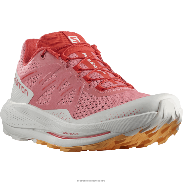 trailrunningschoenen voor dames - pulsar trail Salomon 22DD81511 theeroos/nimbuswolk/vlammende sinaasappel