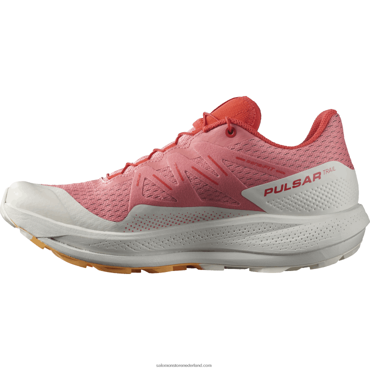 trailrunningschoenen voor dames - pulsar trail Salomon 22DD81511 theeroos/nimbuswolk/vlammende sinaasappel