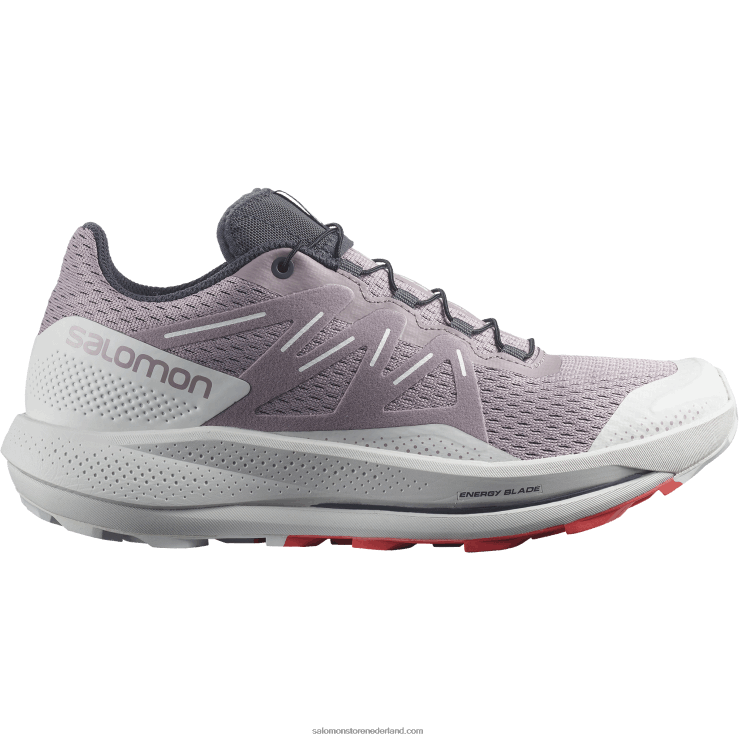 trailrunningschoenen voor dames - pulsar trail Salomon 22DD81512 kwartel/maansteen/poppy rood