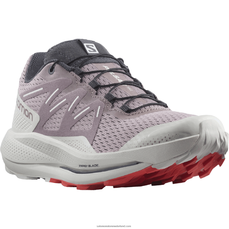 trailrunningschoenen voor dames - pulsar trail Salomon 22DD81512 kwartel/maansteen/poppy rood