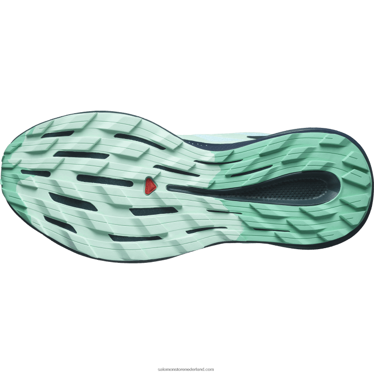 trailrunningschoenen voor dames - pulsar trail Salomon 22DD81513 blauwe uitstraling/koolstof/yucca