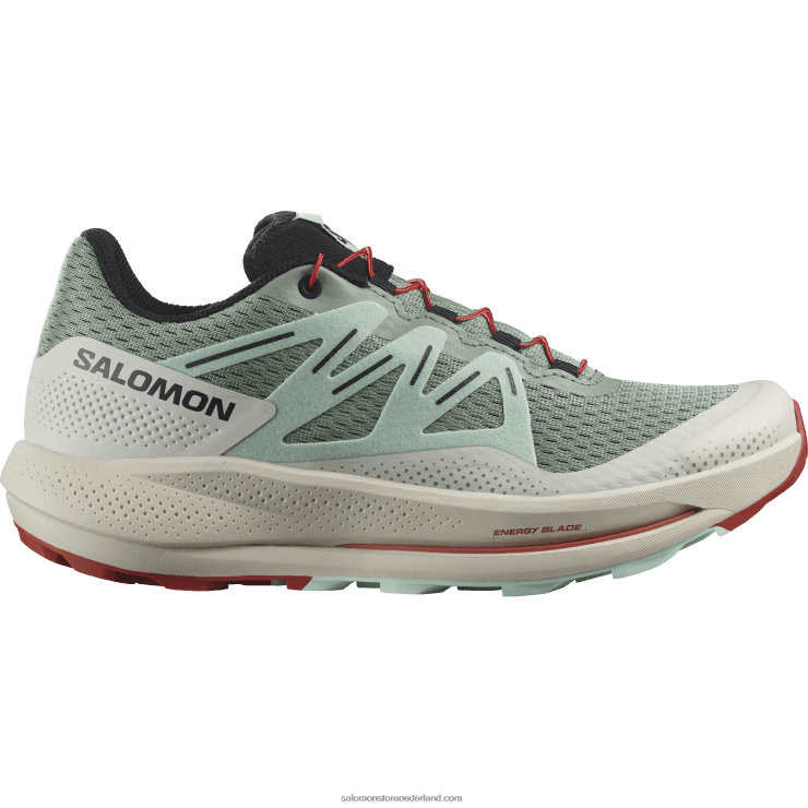 trailrunningschoenen voor dames - pulsar trail Salomon 22DD81514 lelieblad/gebleekte aqua/hete saus