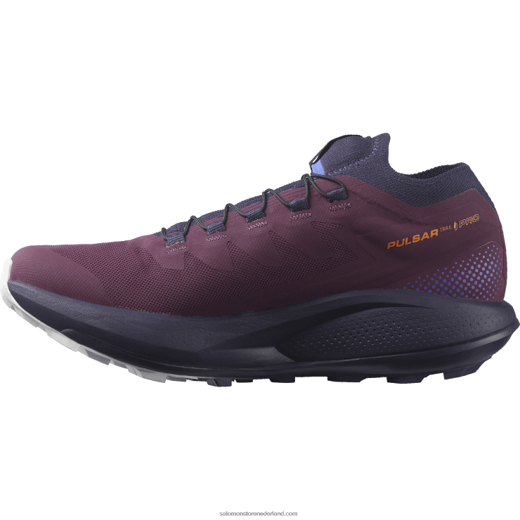 trailrunningschoenen voor dames - pulsar trail pro Salomon 22DD81532 druivenwijn/nachthemel/maanrots