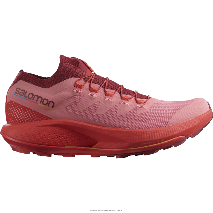 trailrunningschoenen voor dames - pulsar trail pro Salomon 22DD81533 theeroos/fietsrood/vlammend oranje