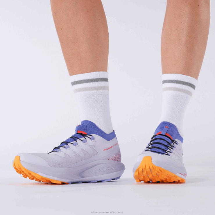 trailrunningschoenen voor dames - pulsar trail pro Salomon 22DD81534 paars heide/amparo blauw/vlammend oranje