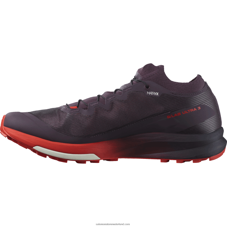 trailrunningschoenen voor dames - s/lab ultra 3 Salomon 22DD81508 pruim perfect/vurig rood/wit