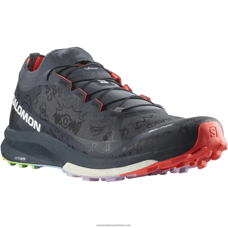 trailrunningschoenen voor dames - s/lab ultra 3 limited edition Salomon 22DD81524 Oost-Indische inkt/vurig koraal/zwart