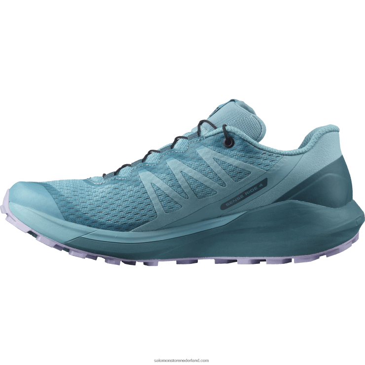 trailrunningschoenen voor dames - sense ride 4 Salomon 22DD81537 delphinium blauw/wilde eend blauw/lavendel