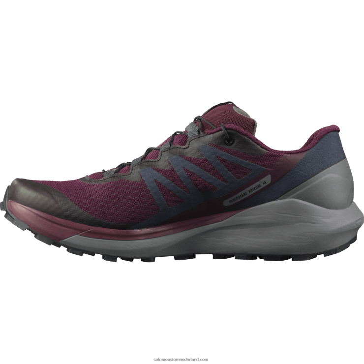trailrunningschoenen voor dames - sense ride 4 Salomon 22DD81538 wijnproeverij/stille schaduw/ebbenhout