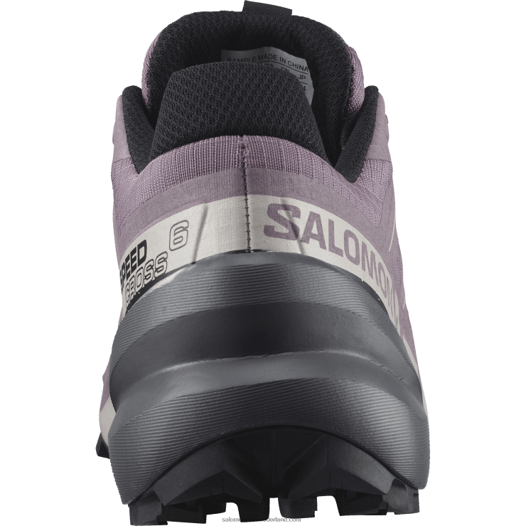 trailrunningschoenen voor dames - speedcross 6 Salomon 22DD81504 maanlandschap/zwart/as van rozen