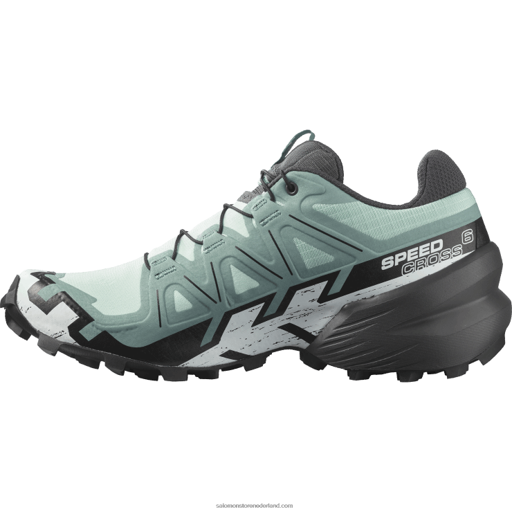 trailrunningschoenen voor dames - speedcross 6 Salomon 22DD81505 yucca/ebbenhout/wit