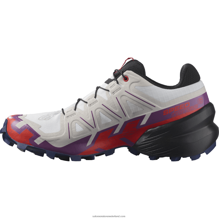 trailrunningschoenen voor dames - speedcross 6 Salomon 22DD81506 wit/sprankelend druif/vurig rood