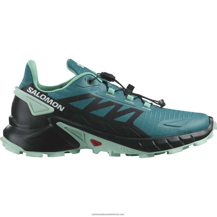 trailrunningschoenen voor dames - supercross 4 Salomon 22DD81544 havenblauw/zwart/yucca