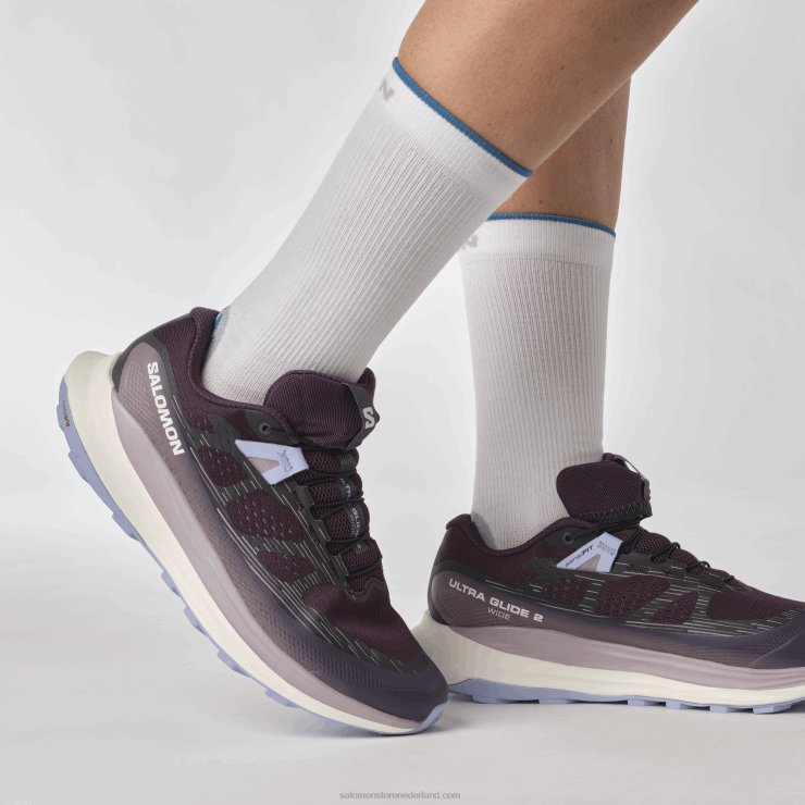 trailrunningschoenen voor dames - ultra glide 2 breed Salomon 22DD81525 nachtschade/vanille-ijs/sereniteit