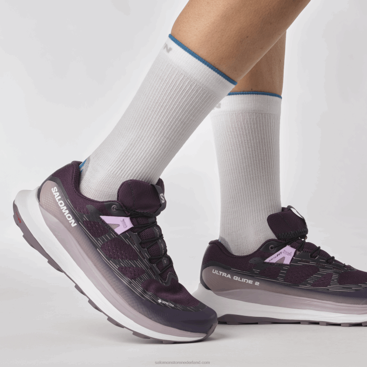 trailrunningschoenen voor dames - ultra glide 2 gore-tex Salomon 22DD81520 nachtschade/wit/maanlandschap