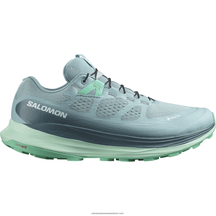 trailrunningschoenen voor dames - ultra glide 2 gore-tex Salomon 22DD81521 steenblauw/yucca/biscay groen