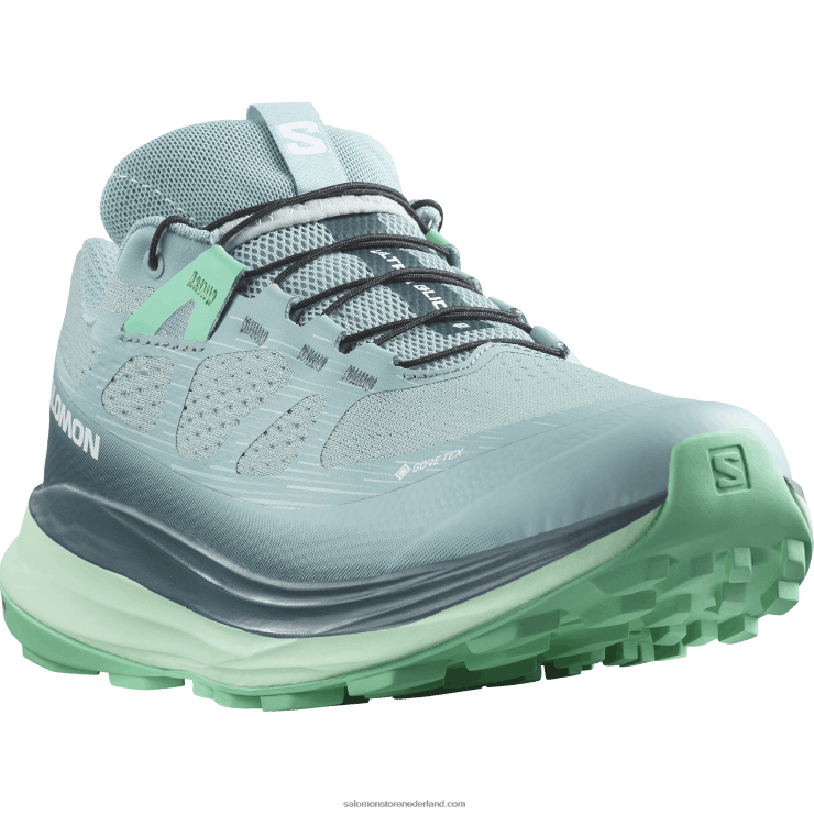 trailrunningschoenen voor dames - ultra glide 2 gore-tex Salomon 22DD81521 steenblauw/yucca/biscay groen