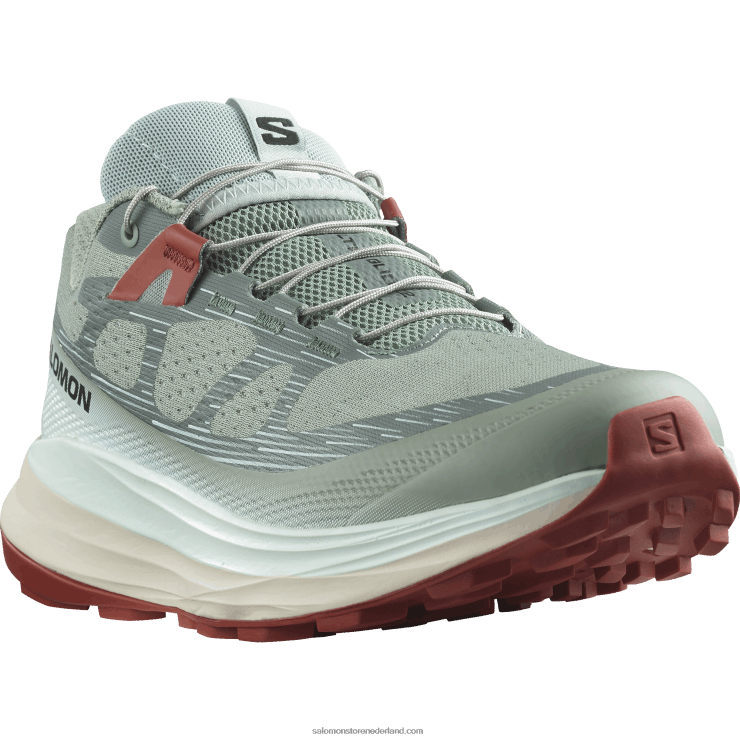 trailrunningschoenen voor dames - ultraglide 2 Salomon 22DD81489 lelieblad/gebleekte aqua/hete saus