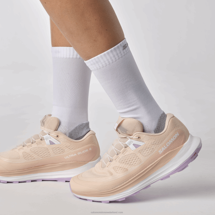 trailrunningschoenen voor dames - ultraglide 2 Salomon 22DD81492 tedere perzik/orchideebloem/wit