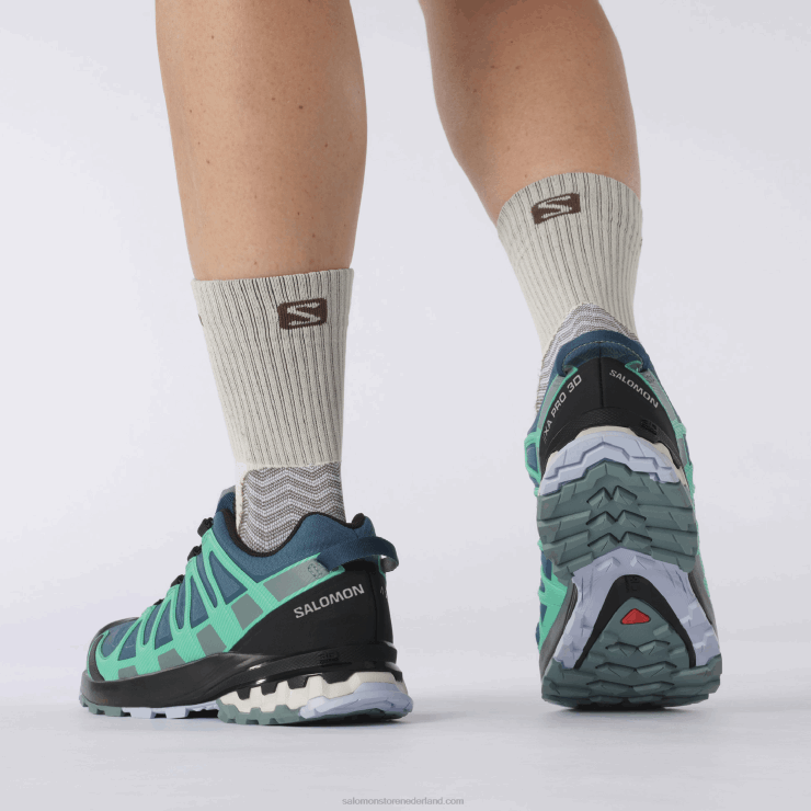trailrunningschoenen voor dames - xa pro 3d v8 gore-tex Salomon 22DD81539 legioenblauw/trooper/mintblad