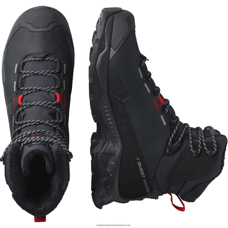 winterlaarzen voor dames - zoektocht winter thinsulate clima waterdicht Salomon 22DD8785 zwart/gojibes/monument