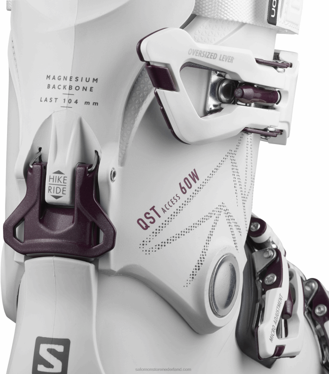 dames all mountain laarzen - qst toegang 60 Salomon 22DD81041 wit/antraciet doorschijnend/bordeaux