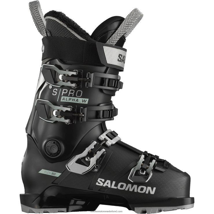 damesschoenen voor op de piste - s/pro alpha 80 Salomon 22DD81038 zwart/wit mos/zilver