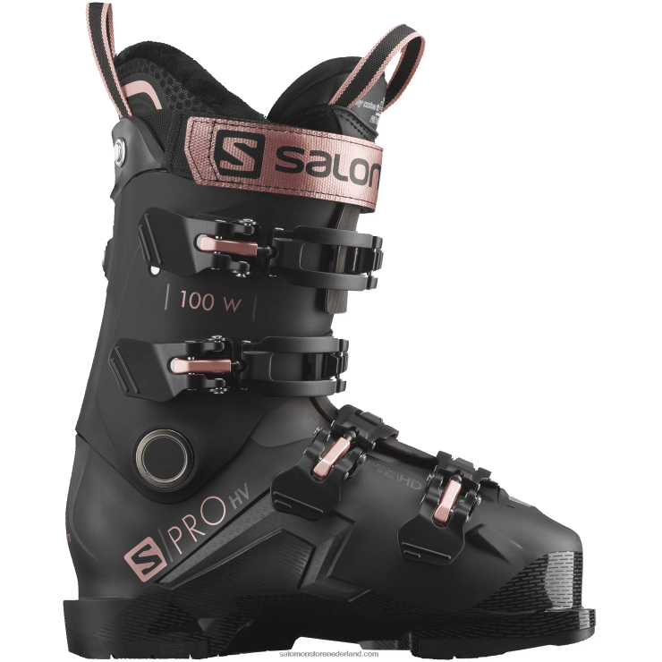 damesschoenen voor op de piste - s/pro hv 100 Salomon 22DD81033 zwart/roségoud/belluga