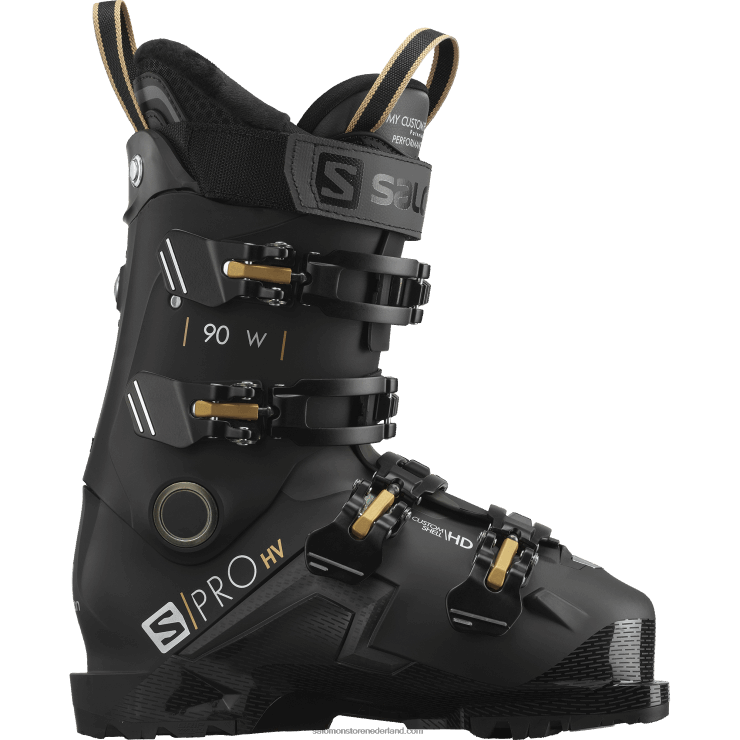 damesschoenen voor op de piste - s/pro hv 90 Salomon 22DD81034 zwart/belluga/gouden glaw