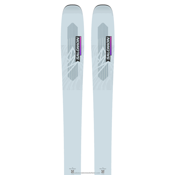 all mountain ski's voor dames - qst lux 92 Salomon 22DD81016 grijs dageraad/neon roze/zwart