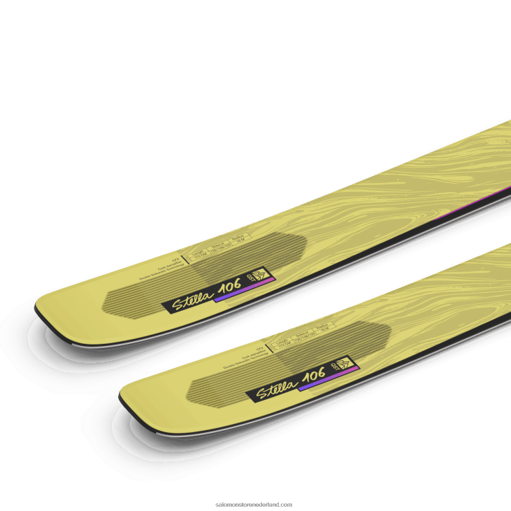 all mountain ski's voor dames - qst stella 106 Salomon 22DD81012 gele peer/neonroze