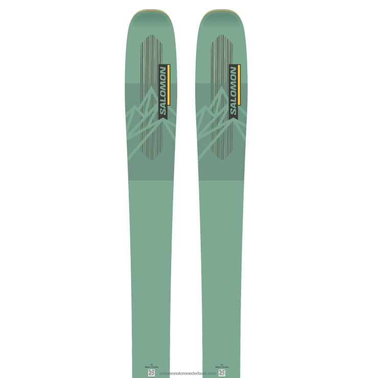 dames all-mountain ski's - qst 92 Salomon 22DD81008 groene spar/zonne-energie/zwart