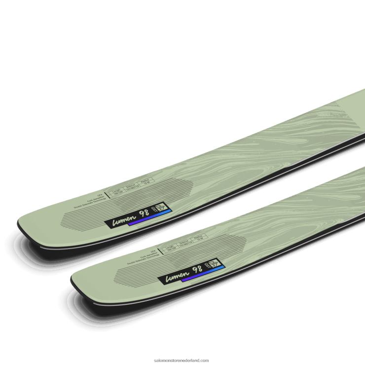 dames all mountain ski's - qst lumen 98 Salomon 22DD81286 wit mos/schemering paars/zwart