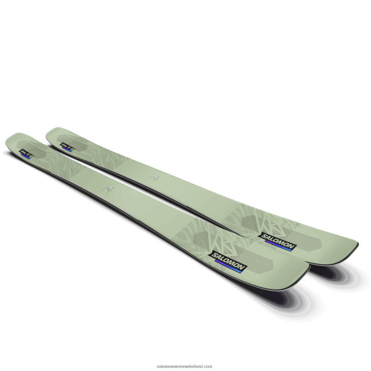 dames all mountain ski's - qst lumen 98 Salomon 22DD81286 wit mos/schemering paars/zwart