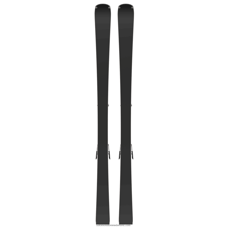 skipakket voor dames op de piste - s/force fx.80 (en m11) Salomon 22DD81025 zwart/neon koraal/castelrock