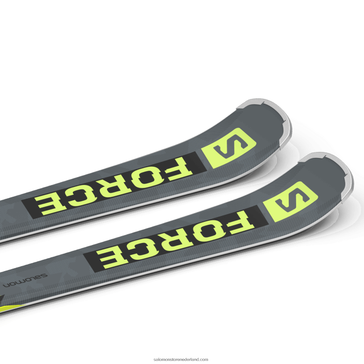 skipakket voor dames op de piste - s/force sx (en m10) Salomon 22DD81019 castelrock/pastel neon limoen 1/zwart