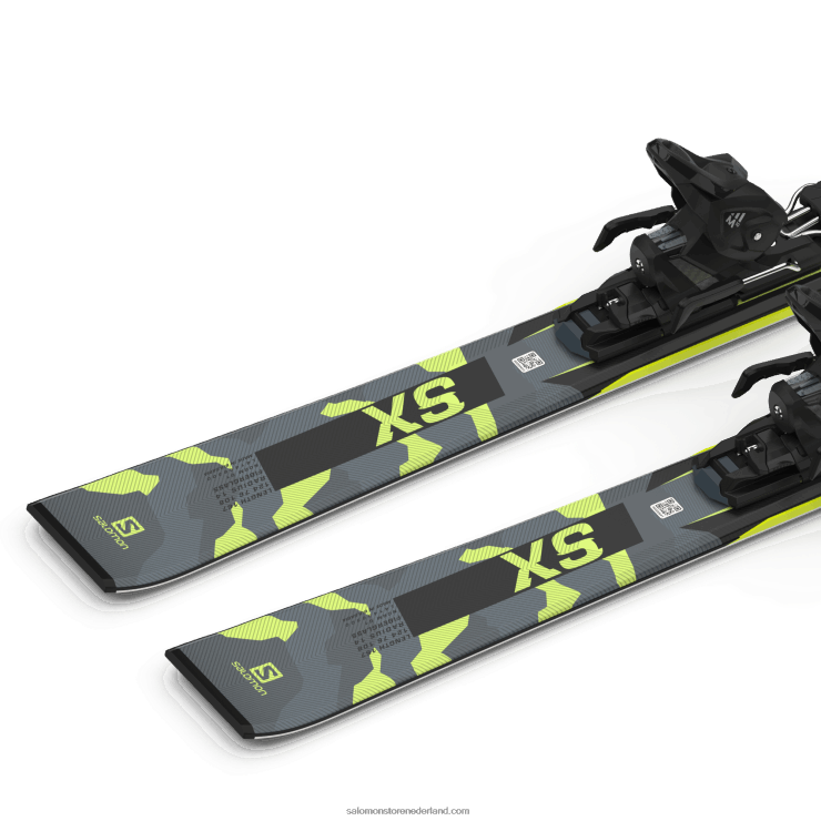 skipakket voor dames op de piste - s/force sx (en m10) Salomon 22DD81019 castelrock/pastel neon limoen 1/zwart