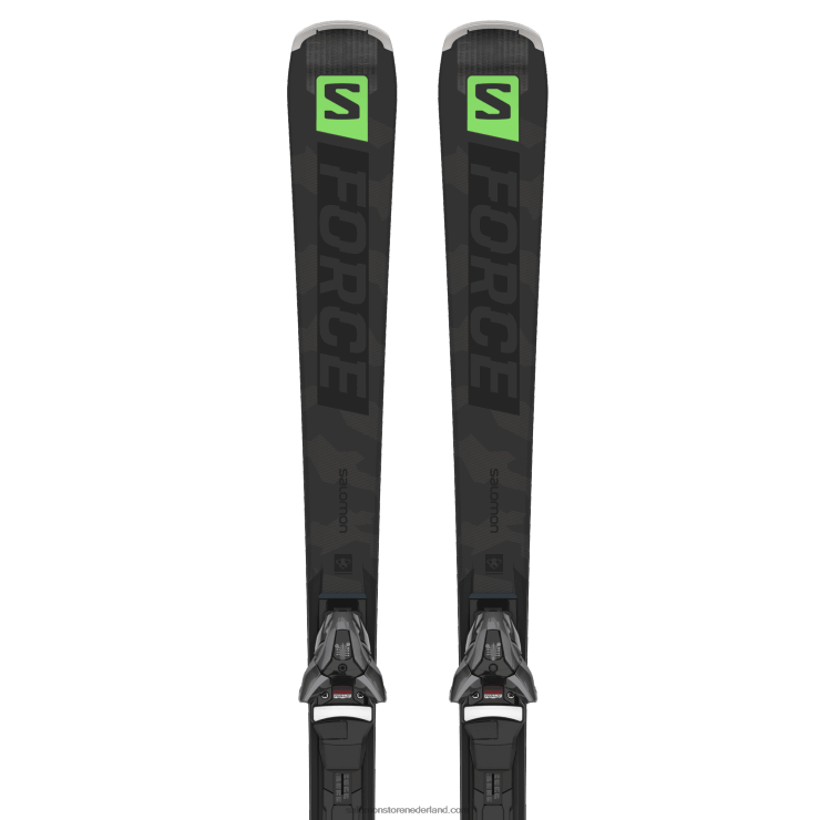 skipakket voor dames op de piste - s/force ti.76 (en z12) Salomon 22DD81024 zwart/pastel neon groen 1/castelrock