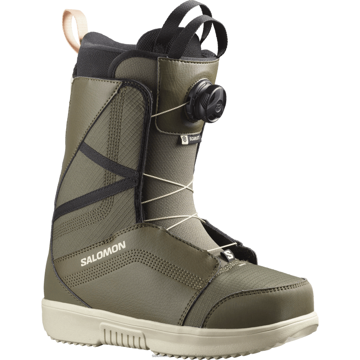 snowboardschoenen voor dames - dieprode boa Salomon 22DD81315 legergroen-x/rainy day/zwart