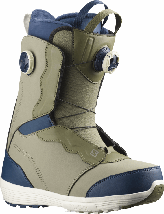 snowboardschoenen voor dames - ivy boa Salomon 22DD81321 vetiver/diep korstmosgroen/blauw insigne