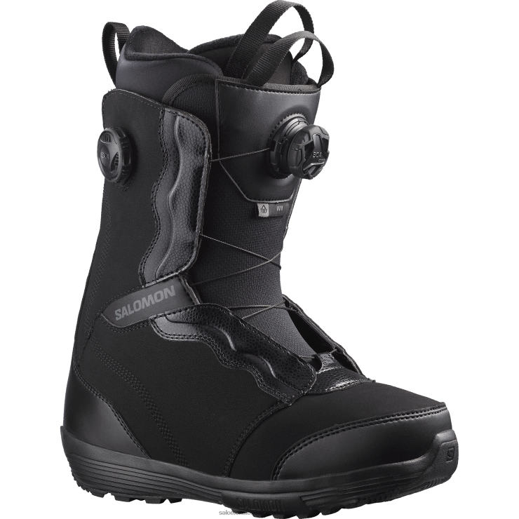 snowboardschoenen voor dames - ivy boa sj boa Salomon 22DD81312 zwart/kasteelgrijs