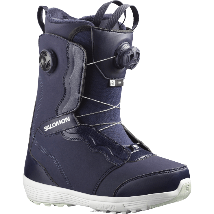 snowboardschoenen voor dames - ivy boa sj boa Salomon 22DD81314 avondblauw/wit/muntmunt