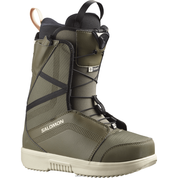 snowboardschoenen voor dames - scharlakenrood Salomon 22DD81421 legergroen-x/rainy day/zwart
