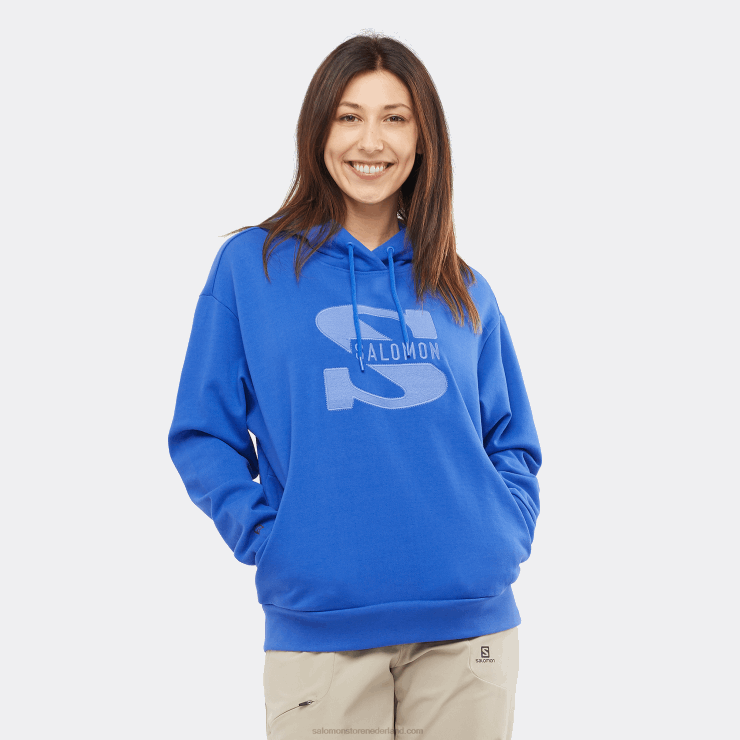 damessweatshirt met capuchon - outlife logo pullover hoodie w zomer Salomon 22DD8874 nautisch blauw