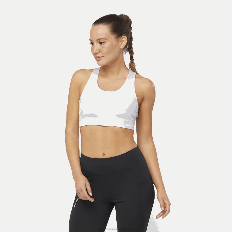 sportbeha voor dames - cross run Salomon 22DD8932 oesterzwam/donkerzwart