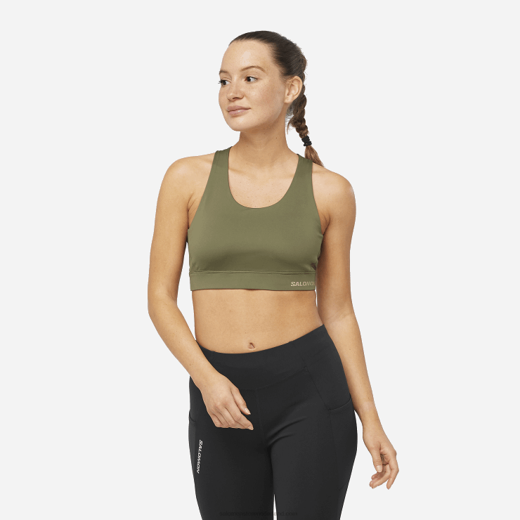 sportbeha voor dames - cross run Salomon 22DD8935 druivenblad