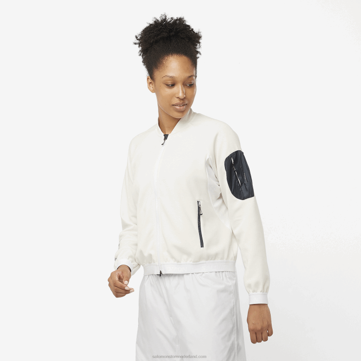 tussenlaagjack met volledige rits voor dames - equipe Salomon 22DD8859 wit/diep zwart