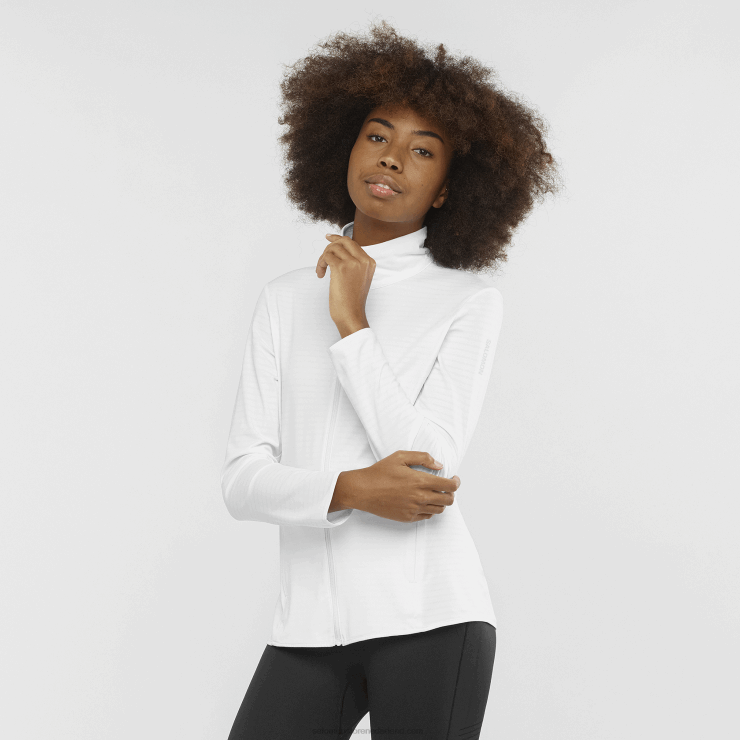 tussenlaagjack met volledige rits voor dames - essentieel lichtwarm Salomon 22DD8867 wit